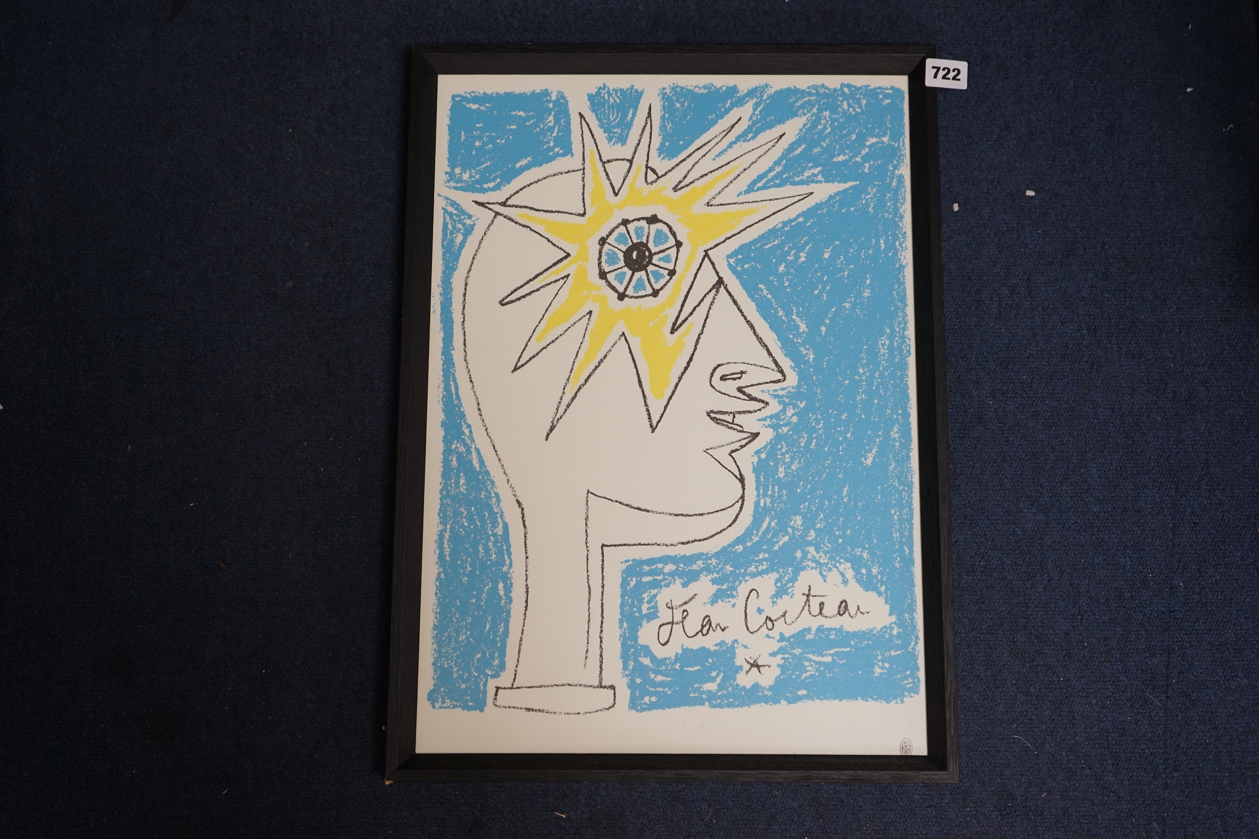 Jean Cocteau (French, 1889-1963), colour lithograph on wove paper, 'Le Profil, Oeil à L'Etoile', un-numbered edition of 200, dated 1960, unsigned, sheet, 49 x 35cm. Condition - good